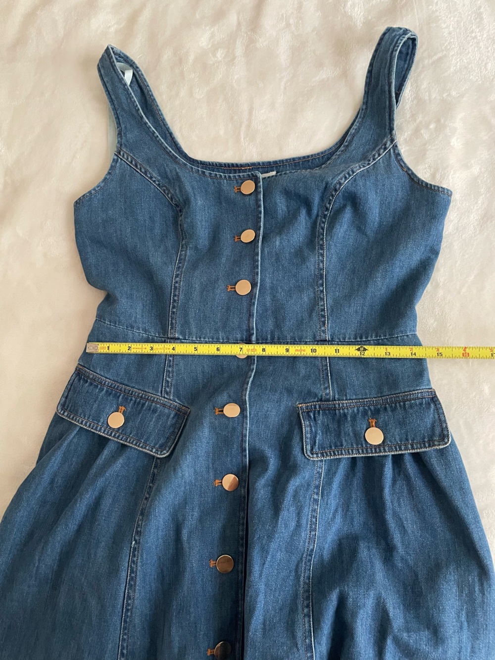 Denim Button-Front Midi Dress - Picture 6 of 7